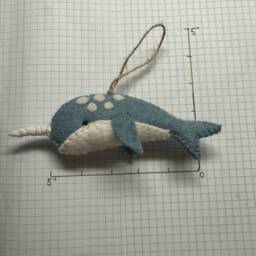 Handmade Felt Narwhal Ornament Christmas Ocean Decoration Whale Gift Unicorn Sea Eco Friendly Gorgeous Cute Fun - thumbnail 4