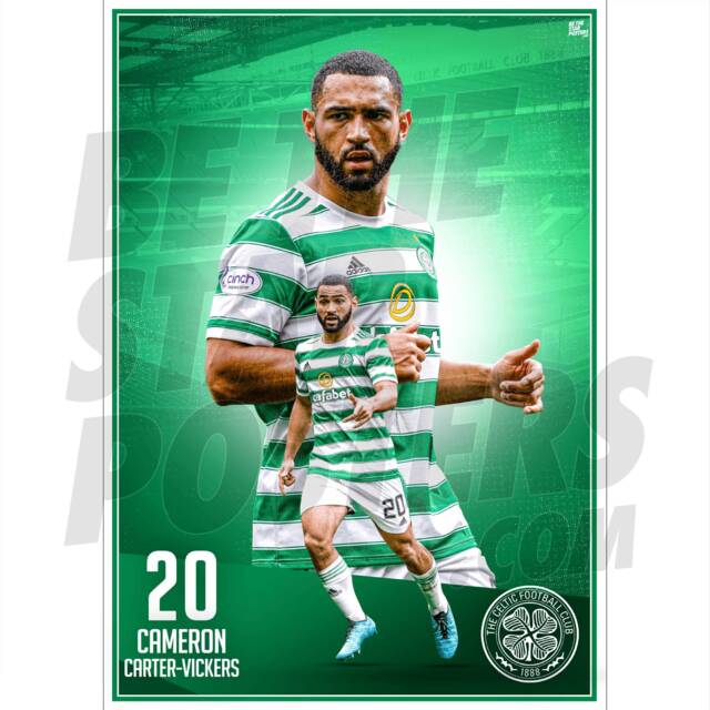 Celtic Fc Carter-Vickers 21/22 Action Poster - Officially Licensed Product A4/A3 Sizes Plus Framed Option - image 1