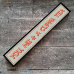 You, Me & A Cuppa Tea Framed Metal Print Retro Kitchen Wall Art - thumbnail 1