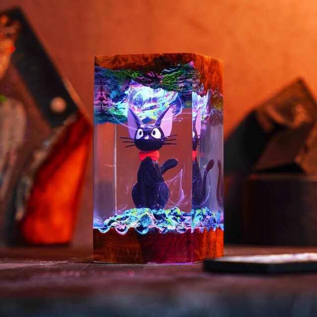 Christmas Gift 2025, Cute Cat Witch Lamp, Handmade Epoxy Night Light, Witchy Gift, Xmas For Her, Anime Lovers, Decor - image 1
