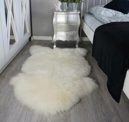 Original Big X White Genuine Natural Sheepskin Rugs Exclusive Rug Throw Carpet Shag, Scandinavian Style - thumbnail 1