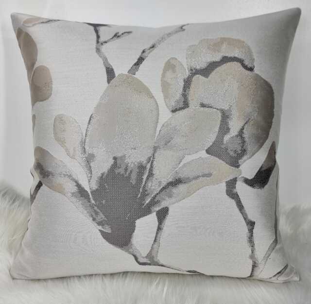 Designer Harlequin Lotus Fabric Floral Print Pillow Cover Moonstone Dove/Silver Cushion - image 1