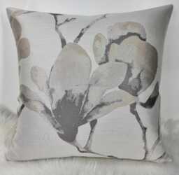 Designer Harlequin Lotus Fabric Floral Print Pillow Cover Moonstone Dove/Silver Cushion - thumbnail 1