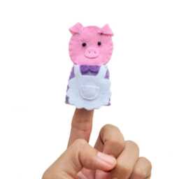 Felt Finger Puppets - Three Little Pigs - Set Of 5/8 Pcs - Nursery Rhyme Storytelling, Educational Play Set, Toddler Toys - thumbnail 4