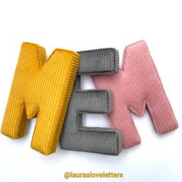 Corduroy Fabric Letter For Nursery Wall Decor, Personalised Name, Baby Shower, Christening, New Gift - thumbnail 3