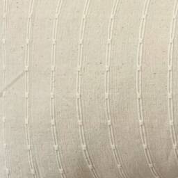 Chiangmai Cotton Lumbar Pillow Cover Cream Striped, Natural Denim Back - thumbnail 2
