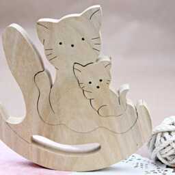 Cats Family, Wooden Cats, Toys, Puzzle Toys Game, Montessori Toy Baby, Baby Toy, Christmas Eco Gift, Handmade - thumbnail 2