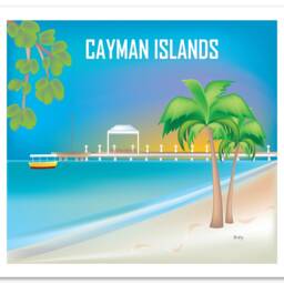 Cayman Islands Print, Wall Art, Travel Poster Loose Petals - Style E8-O-Cay - thumbnail 3