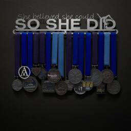 She Believed Could So Did with Gymnast Figure - Allied Medal Hanger Holder Display Rack - thumbnail 1