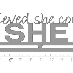 She Believed Could So Did with Gymnast Figure - Allied Medal Hanger Holder Display Rack - thumbnail 2