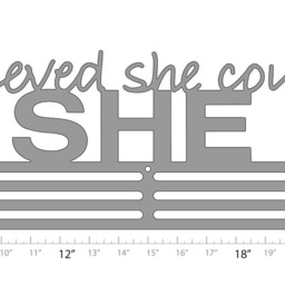 She Believed Could So Did with Gymnast Figure - Allied Medal Hanger Holder Display Rack - thumbnail 3