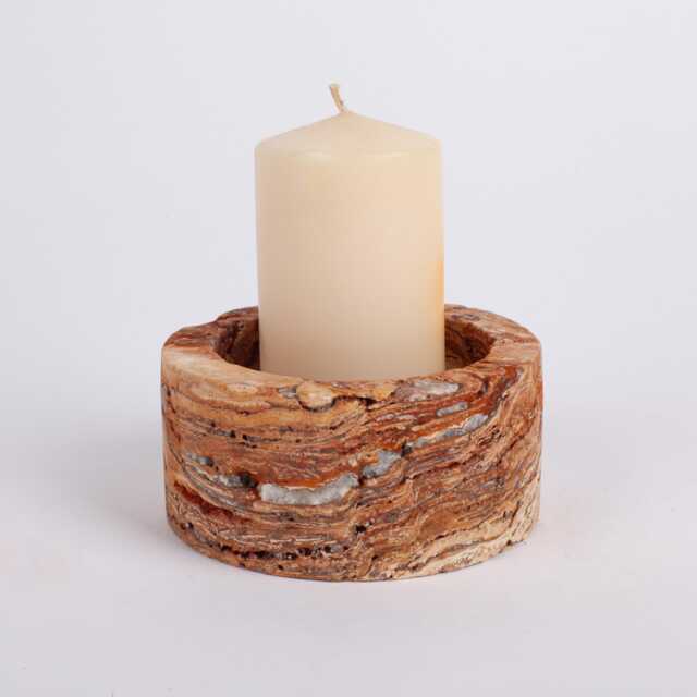 Da Vinci Travertine Candleholder - image 1