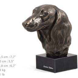 Dachshund Longhaired, Dog Marble Statue, Limited Edition, Artdog. Made Of Cold Cast Bronze. Perfect Gift. Limited Edition - thumbnail 4