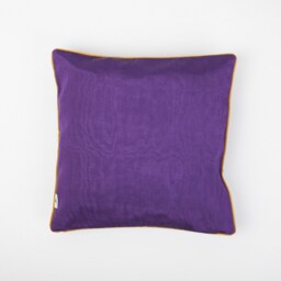 Purple Silk Pillow, 16x16 Cushion, Hands-On-Hips Symbol, Decorative Kutnu Fabric, Embroidered Figure, Authentic Home Decor - thumbnail 4