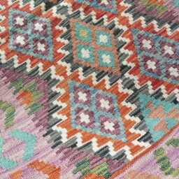 Kilim Rug Multicolour, Handmade Artisan Afghan Turkish Persian Rug, Navajo Moroccan Bohemian Flatweave, Natural Wool Dhurrie 123x82 cm - thumbnail 4