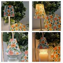 Beautiful Decoupaged Electric Peach Floral Candle Warmer Lamp. Table Lamp.wax Melter.flameless.hand Decorated - thumbnail 4
