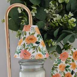 Beautiful Decoupaged Electric Peach Floral Candle Warmer Lamp. Table Lamp.wax Melter.flameless.hand Decorated - thumbnail 3