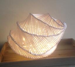 Large Handwoven Shell Paper Lantern, Wedding Centerpiece, Nightlight