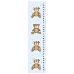 Personalized Teddy Bear in Powder Blue With Stars Growth Chart Nursery & Kids Wall Art - thumbnail 2