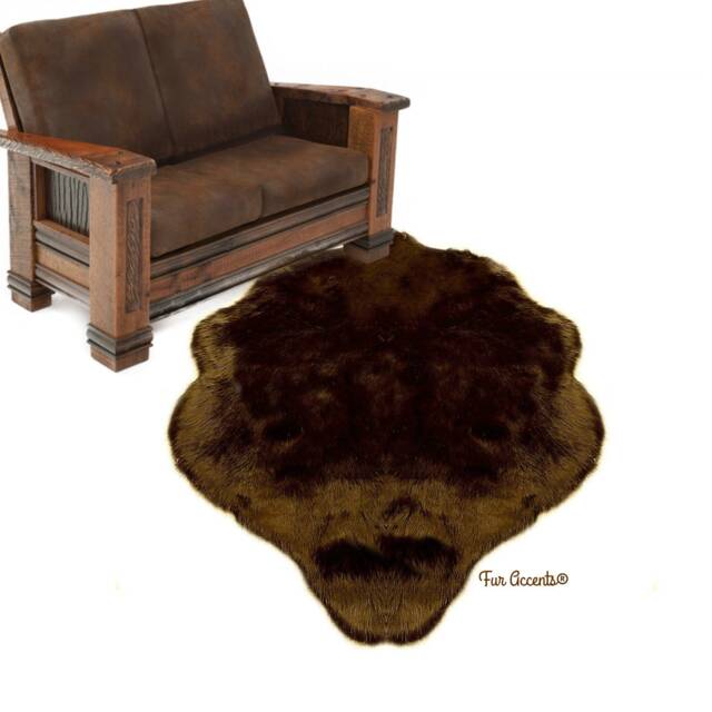 Faux Fur Beaver Tail Rug - Custom Pelt Design, Plush Area - image 1