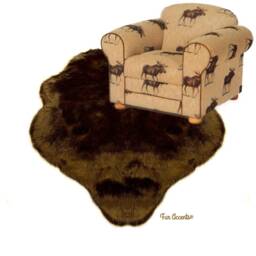 Faux Fur Beaver Tail Rug - Custom Pelt Design, Plush Area - thumbnail 3