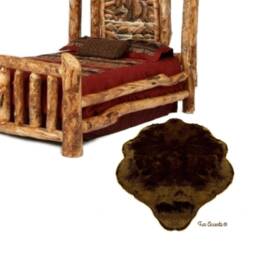 Faux Fur Beaver Tail Rug - Custom Pelt Design, Plush Area - thumbnail 2