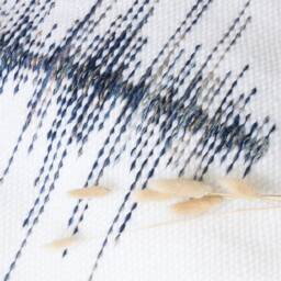 Navy Blue Music - Handwoven Wave Tapestry Modern Boho Wall Art - thumbnail 3