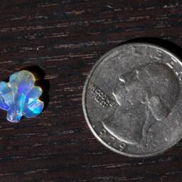Crystal Opal Turquoise Purple Flashing Wing Carving - 1.6 Cts - thumbnail 3