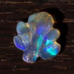 Crystal Opal Turquoise Purple Flashing Wing Carving - 1.6 Cts - thumbnail 2