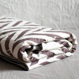 Printed Linen Blanket, Natural Throw Blanket Or Bedspread King Queen Double Twin Single Size - thumbnail 3
