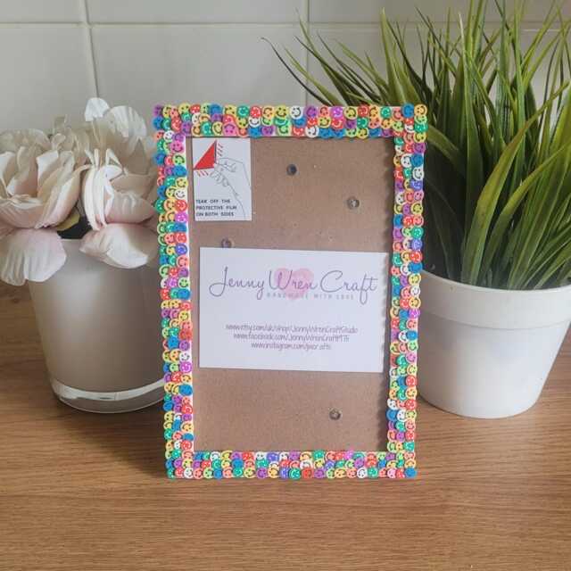 Colourful Clay Smiley Faces Slices Photo Frame 4 X 6 Inches - image 1