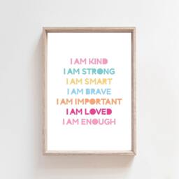 Set Of 3 Girls Nursery Prints, Affirmation Print, Self Love, Bedroom Decor, Wall Art, Art - thumbnail 2