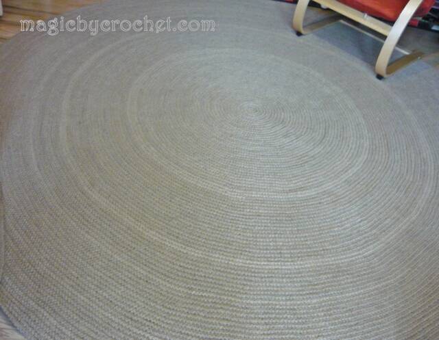 9 Ft, Braided Style, Home Living Rug, Large Area Rug, Crochet Jute Modern, Round, No.057 - image 1