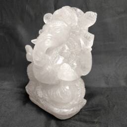 Crystal Quartz Ganesha Statue - Sphatik Lord Ganesh Idol Divine Spiritual Gift Altar Meditation Decor - thumbnail 2