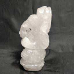 Crystal Quartz Ganesha Statue - Sphatik Lord Ganesh Idol Divine Spiritual Gift Altar Meditation Decor - thumbnail 3