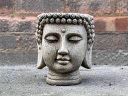 Planter Buddha Head Sculpture Stone Buddha Figurine Concrete Japanese Ornament Flower Pot Decoration Zen Garden Statue Farm Art Gift - thumbnail 1