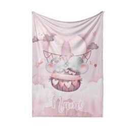 Personalised Pink Elephant Blanket - Custom Name Baby Gift Soft Fleece Throw Cute Nursery Bedding Adorable Safari Animal Bedroom Decor