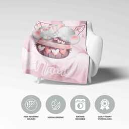 Personalised Pink Elephant Blanket - Custom Name Baby Gift Soft Fleece Throw Cute Nursery Bedding Adorable Safari Animal Bedroom Decor - thumbnail 2