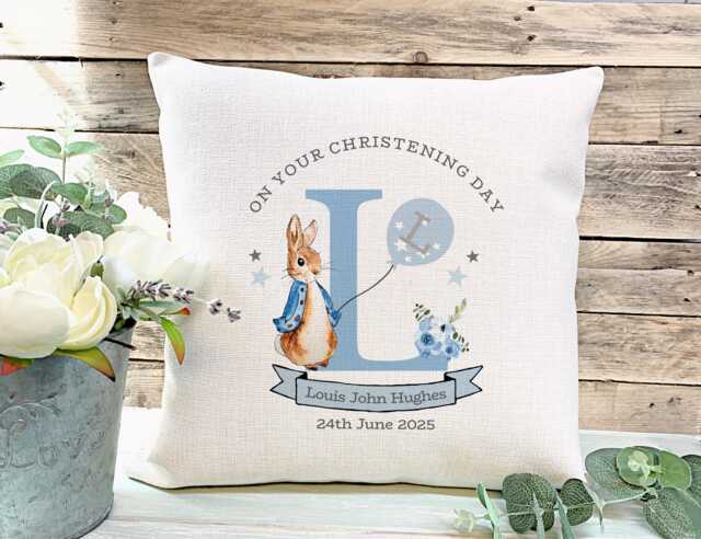Personalised Christening Gift, Chrsitening Gift For Godchild, Baptism Cushion, Day - image 1
