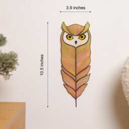 Whimsical Barn Owl Wall Hanging, Stained Glass Feather Decor, Forest Nursery New Home Gift, Gift For Mother, Gifts - thumbnail 2