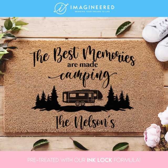 The Best Memories Are Made Camping Doormat - Campervan Gift Decor Rv Custom Family Name - image 1