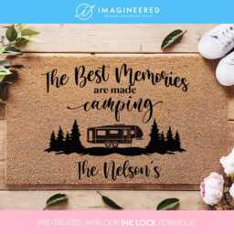 The Best Memories Are Made Camping Doormat - Campervan Gift Decor Rv Custom Family Name - thumbnail 1