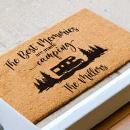 The Best Memories Are Made Camping Doormat - Campervan Gift Decor Rv Custom Family Name - thumbnail 2
