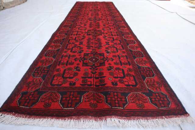 2'8x9'6 Antique Tribal Runner Rug, Khal Mohammedi Handmade Piece High Pile Afghan Brand New Rug - Kitchen - image 1