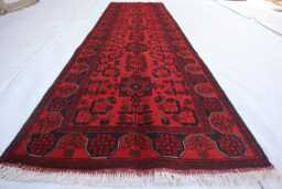 2'8x9'6 Antique Tribal Runner Rug, Khal Mohammedi Handmade Piece High Pile Afghan Brand New Rug - Kitchen - thumbnail 1