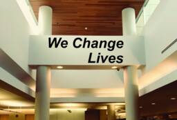 We Change Lives, Motivational Quote Sticker, Gym Wall Decal, Physical Therapy Decor, Rehab Fitness Decal - thumbnail 1