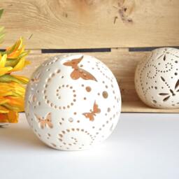 Butterfly Decor Ceramic Tea Light Holder Wedding Centerpiece - thumbnail 1