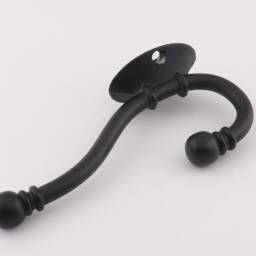 130mm Vintage Towel Hook, Black Bag Hooks, Large Standing Coat Rack, Rustic Clothing Hook, Wall Mounted - thumbnail 3