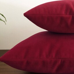 Red Velvet Suede Decorative Throw Pillow Cover/Case Cushion 18x18 - thumbnail 2