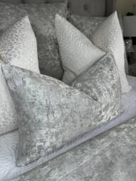 Luxury Silver Cushion Cover, Modern Luxury Grey Bedroom Rectangle Bolster , Decorative Lumbar Pillow Venus - thumbnail 1